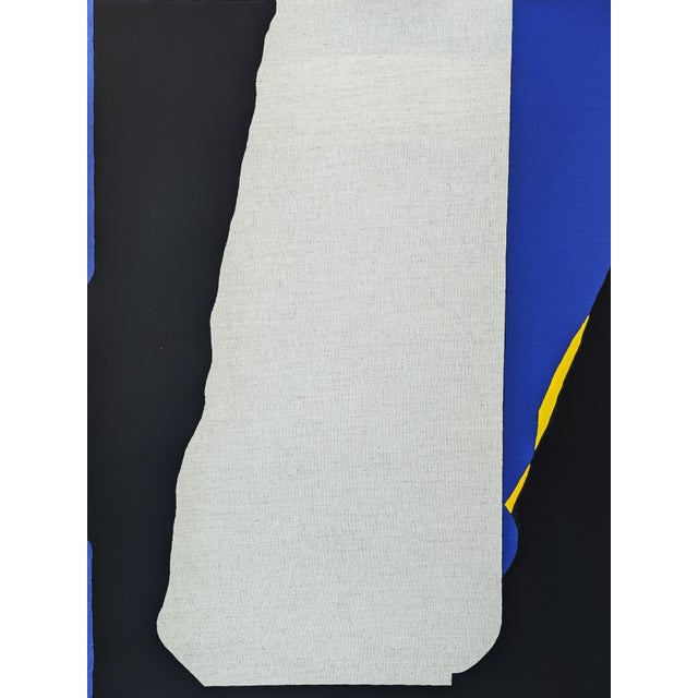 Emmanuel Araujo "Bourges" Contemporary Blue, Yellow & Black Geometric Abstract Painting, 2018 For Sale - Image 4 of 10