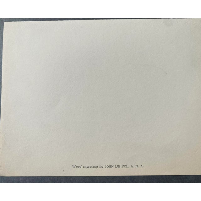 Figurative 1950s John DePol Winter Wood Engraving For Sale - Image 3 of 4