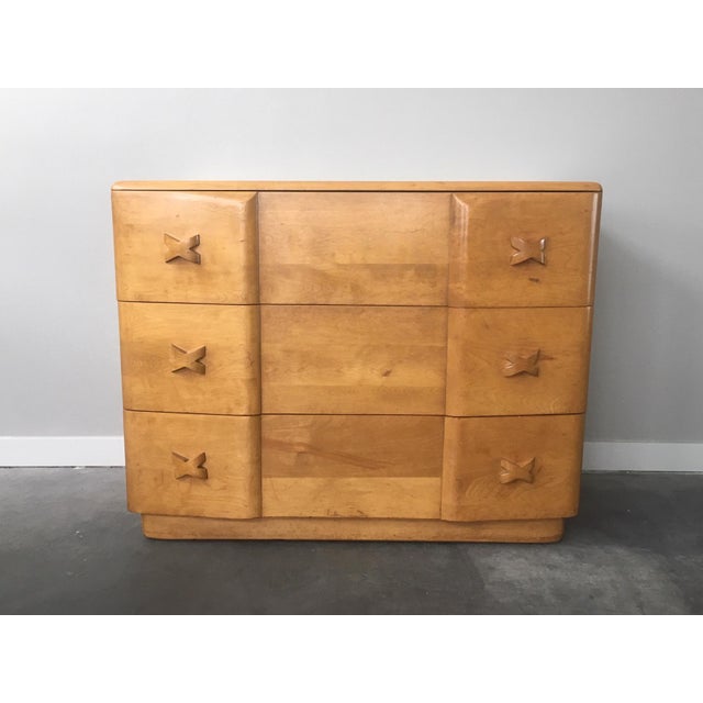Vintage Mid Century Modern Heywood Wakefield Rio 3 Drawer Dresser With Mirror