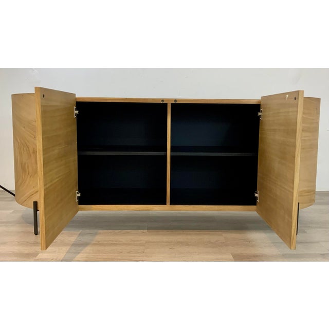 Organic Modern Curved Light Wood Sideboard Chairish