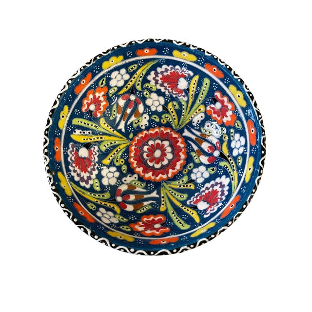 Turkish Handpainted Turkish Mezze Serving Bowl 6.25" Diameter For Sale - Image 3 of 7