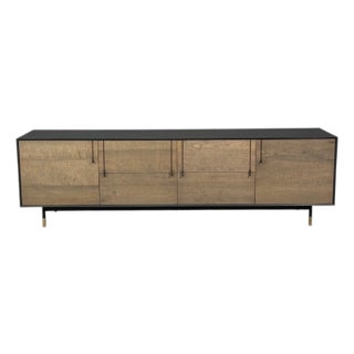 Bddw, Modern Sideboard, Ebonized Wood, Tiger Maple, Bronze, Usa, 2015 For Sale