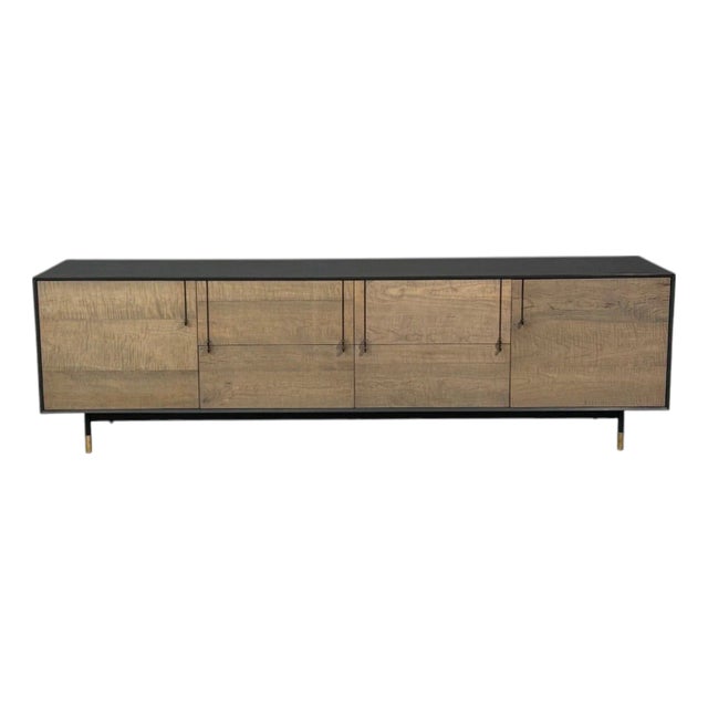 Bddw, Modern Sideboard, Ebonized Wood, Tiger Maple, Bronze, Usa, 2015 For Sale