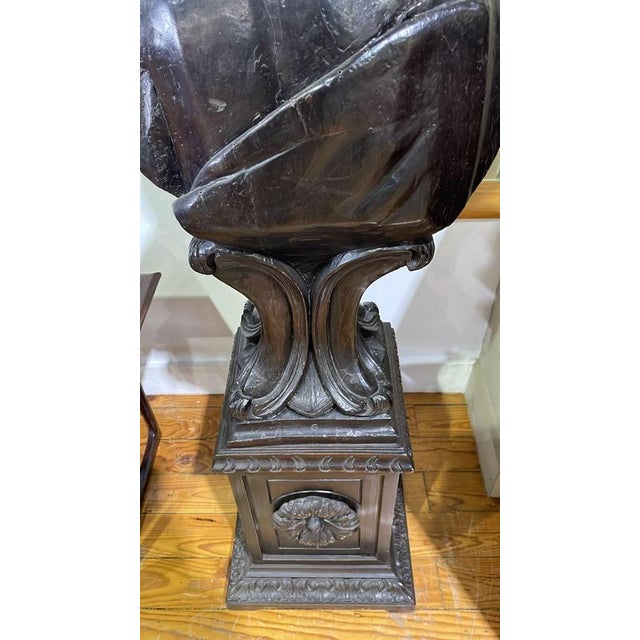 Antique Columns in Chestnut Wood with Carvings, 1800s, Set of 2 For Sale - Image 13 of 14