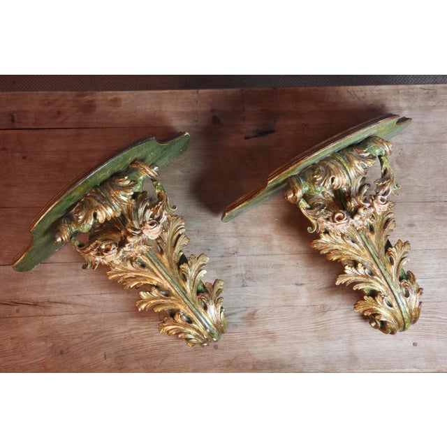 Wood 20th-Century Painted and Gilded Wooden Console Tables, 1960s, Set of 2 For Sale - Image 7 of 13