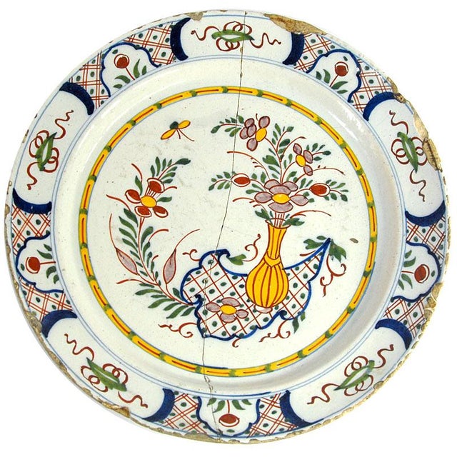 Antique 18th Century Dutch Ceramic Delft Plate For Sale - Image 11 of 11