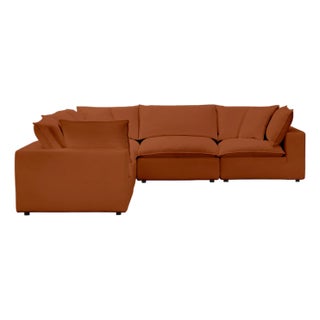 Cali Rust Performance Fabric Modular L-Sectional For Sale