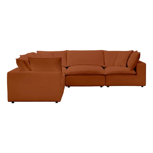Cali Rust Performance Fabric Modular L-Sectional For Sale