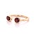 Contemporary Garnet Two Stone Ring | Open Cuff Gold Ring | Minimalist Stacking Ring | January Birthstone Ring Us 7 For Sale - Image 3 of 3
