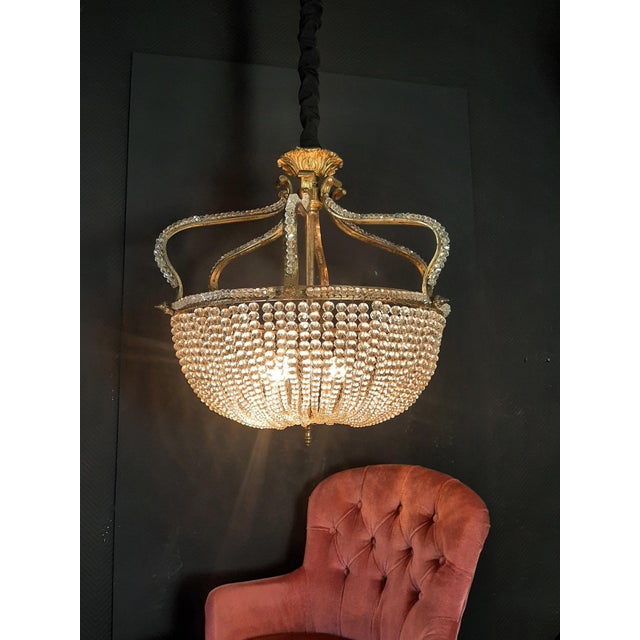 Baroque Large Parisian Chandelier in Gilded Bronze, 1890s For Sale - Image 3 of 11