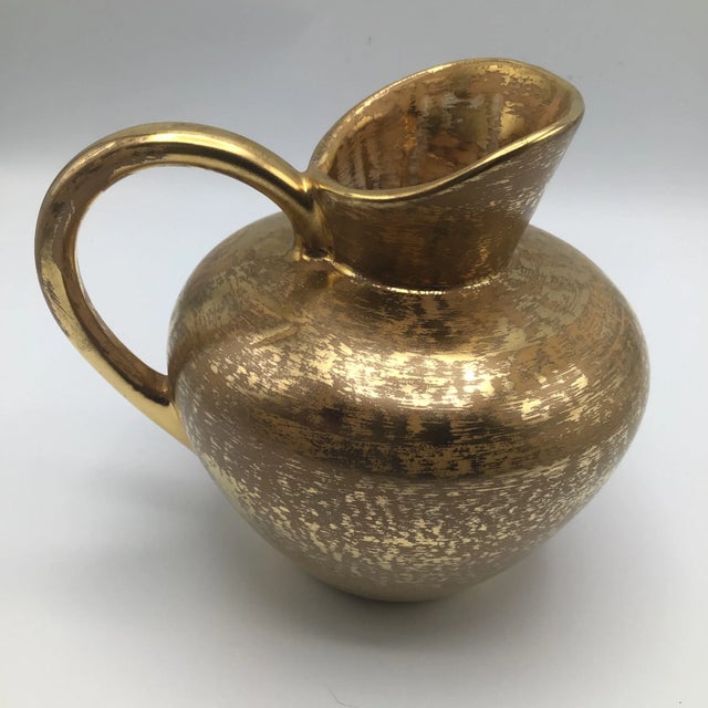 Stangl Stangl Granada Gold Ceramic Art Pottery Pitcher For Sale - Image 4 of 13