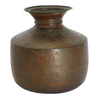 Antique Copper Water Container From India For Sale