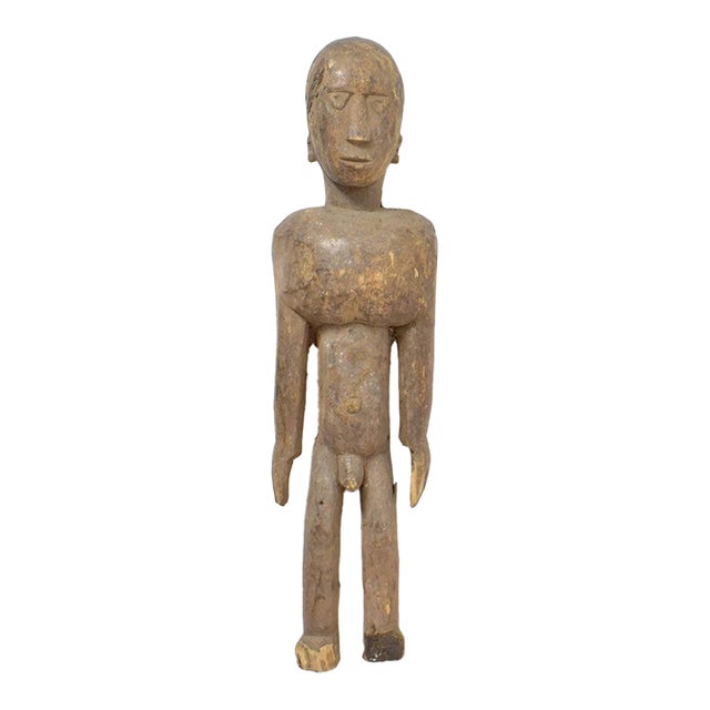 Early 20th Century Lobi Standing Male Wood Figure Ghana For Sale