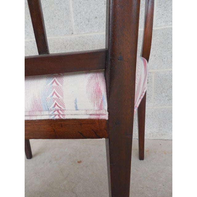 Brown Antique Edwardian / Hepplewhite Style Mahogany Arm Chairs 19th Century - a Pair For Sale - Image 8 of 11