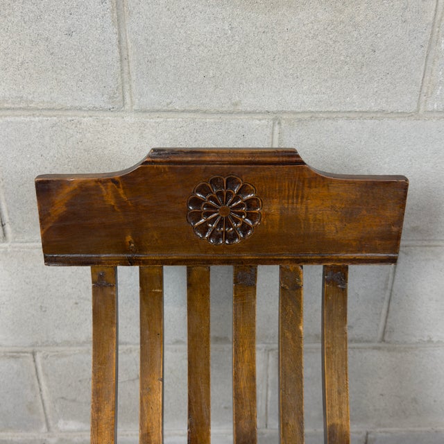 Brown Antique Italian Folding Chairs in Carved Wood, 20th Century, Set of 2 For Sale - Image 8 of 11