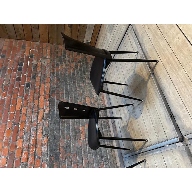 Metal Leather & Metal Chairs, 1960s, Set of 4 For Sale - Image 7 of 10