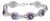 Sterling Silver Cushion-Cut Purple Amethyst & Diamond Vintage Halo Link Bracelet For Sale