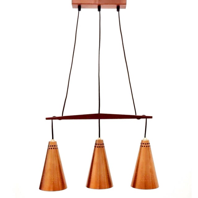 Mid-Century Modern Scandinavian Copper and Teak Pendant by Hans-Agne Jakobsson, 1950s For Sale - Image 12 of 12