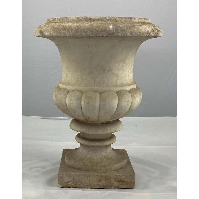 19th Century Carrara Marble Campana Urns, Set of 2 For Sale - Image 6 of 11