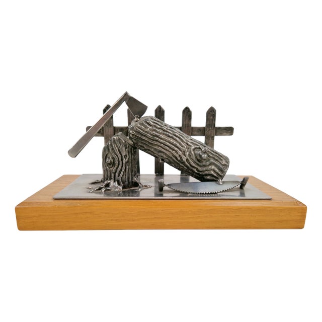 Logging Sculpture in Metal and Wood, 1970 For Sale