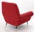 Pair of Red Upholstery Italian Lounge Chairs Brass Feet For Sale - Image 9 of 13