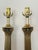 Paul Hanson Mid 20th Century Italian White Marble and Carved Brass Neoclassical Column Lamps, a Pair For Sale - Image 4 of 11