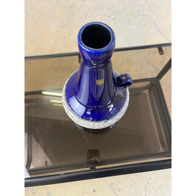 Royal Blue Fat Lava Model 408-30 Vase from Fohr Keramik For Sale - Image 9 of 11