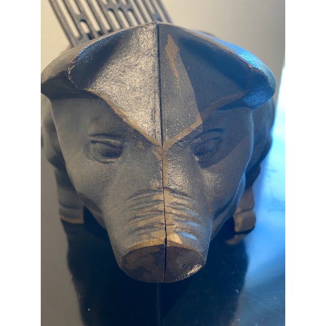 Industrial Antique Cast Iron Decorative Pig For Sale - Image 3 of 7