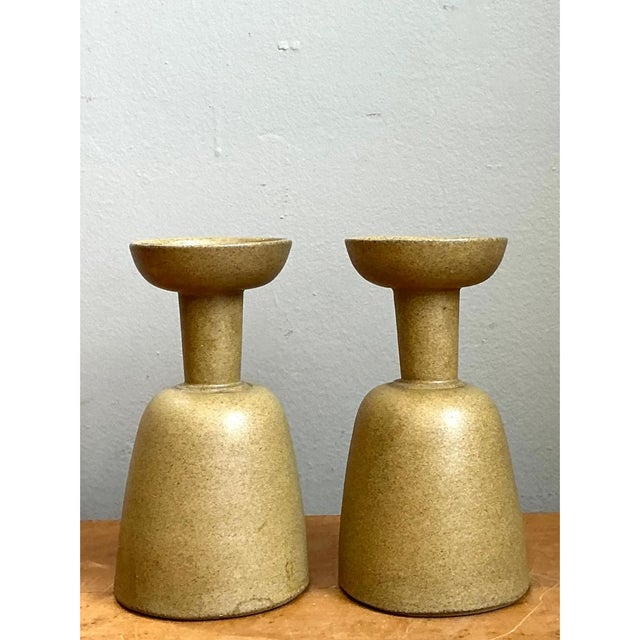 Vintage Modernist Ceramic Candle Holders For Sale - Image 12 of 12