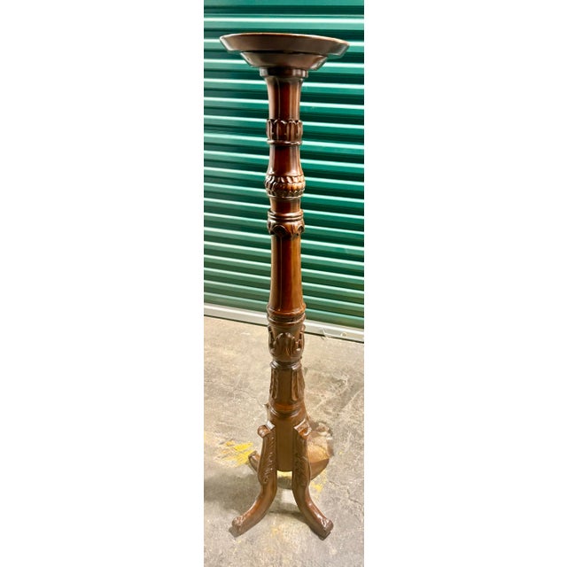 Mid-Century Modern Late 20th Century Mahogany Torchiere Stand For Sale - Image 3 of 9