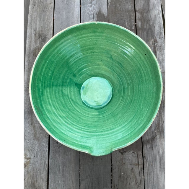 Late 19th Century Large Green Glazed Antique French Terracotta Tian Bowl For Sale - Image 4 of 8