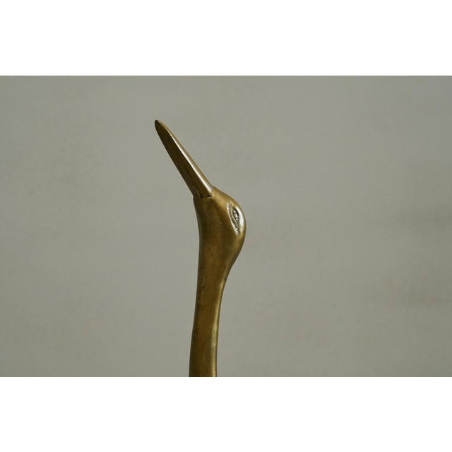 Life-Size Sculptural Cranes in Patinated Brass, 1960s, Set of 2 For Sale - Image 4 of 18
