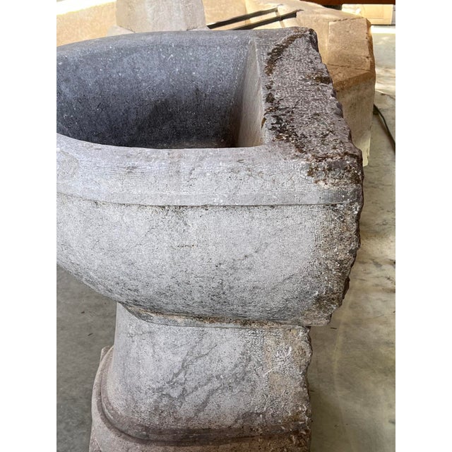 19th Century Two-Piece French Wall Fountain Basin in Burgundian Bluestone For Sale - Image 15 of 18