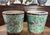 Chinoiserie Early to Mid Twentieth Century Famille Famille Rose Turquoise Ground Heavily-Enameled 8” Cachepots With Dragon Motif, a Pair For Sale - Image 3 of 9