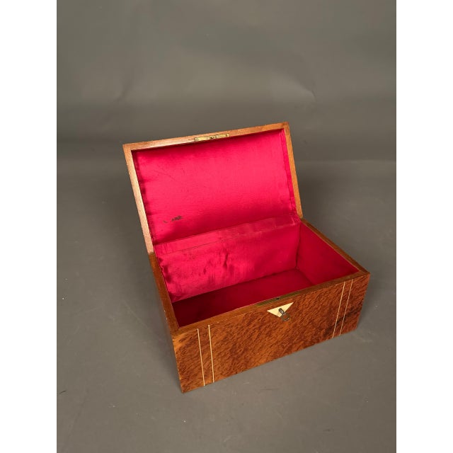 French French 19th Century Burl Elm Jewelry Box With Bone Inlay, Circa 1890 For Sale - Image 3 of 12
