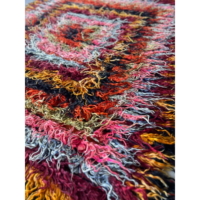 1980s Vintage Anatolian Colorful Tulu Rug For Sale - Image 5 of 8