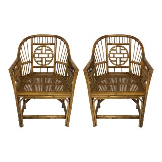 Bamboo and Cane Chairs, Pair For Sale