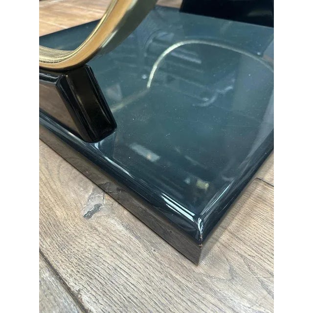 Black Lacquered and Brass End Tables, 1980s, Set of 2 For Sale - Image 10 of 13