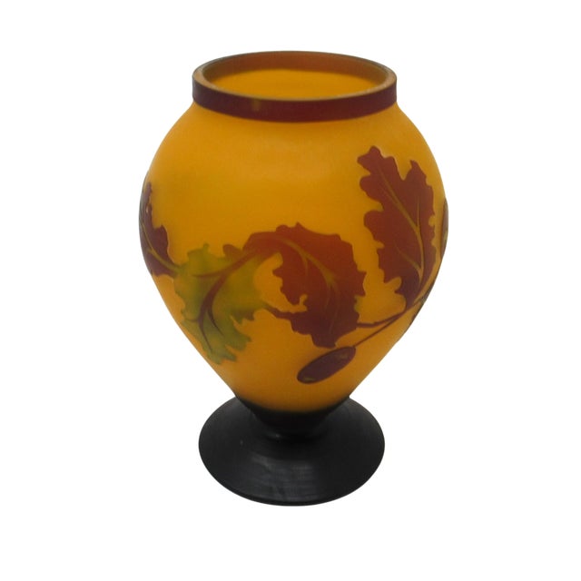 1970s Vintage Teleflora Cameo Glass Vase - Galle-Style For Sale - Image 5 of 9