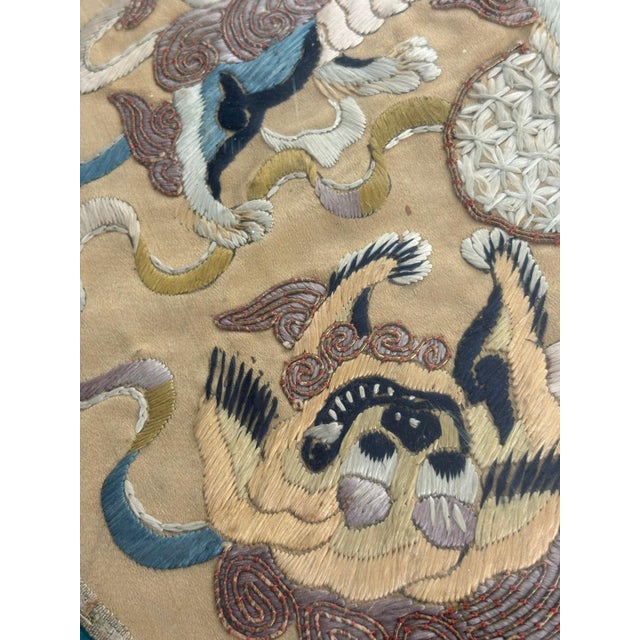 Silk Embroidered Artwork in Gilt Frame, France, 19th Century For Sale - Image 12 of 15