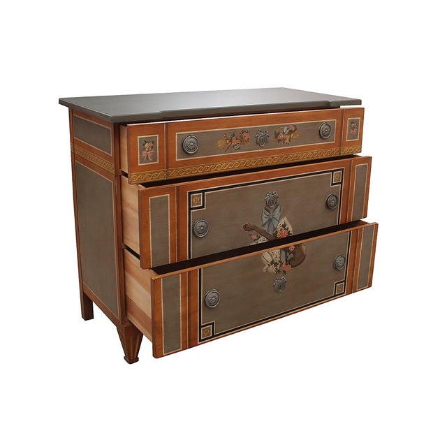 1970s Vintage Drexel Heritage Italian Style Hand Painted Chest Of