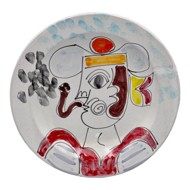 Pasta Bowl Plate by Italian Artist Giovanni DeSimone in the Manner of Picasso For Sale