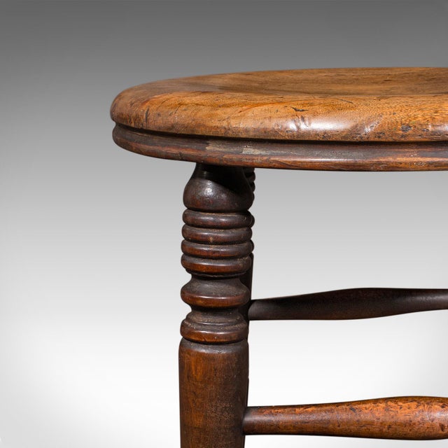 Brown Small Antique Artists Stool, English Beech, Country Studio, Victorian, c.1890 For Sale - Image 8 of 9