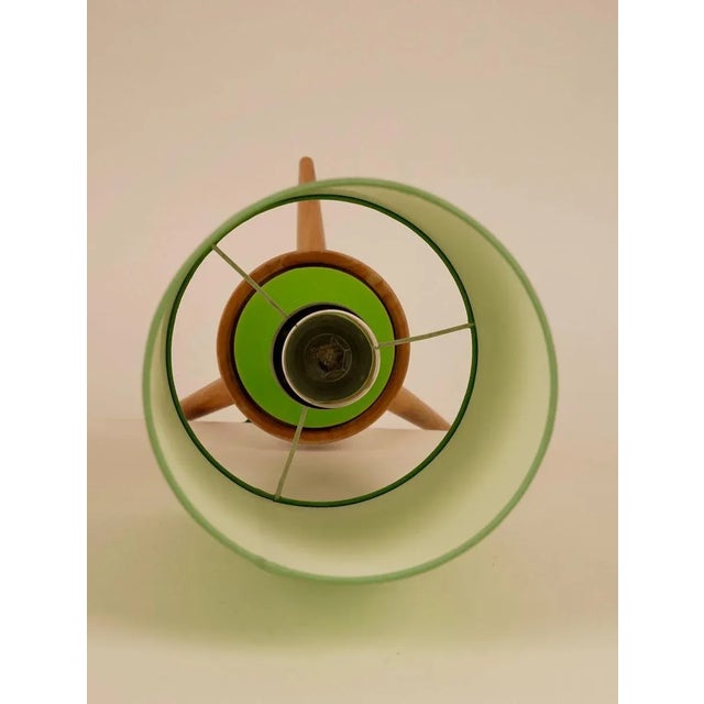 Mid-Century Table Lamp with Wooden Base from Krasna JIzba, 1950s For Sale - Image 6 of 9