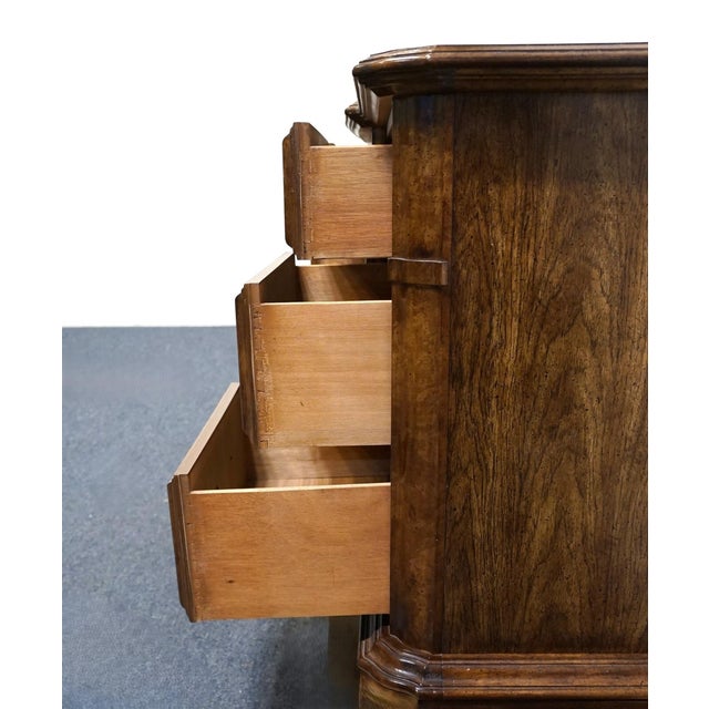 Stanley Furniture Solid Walnut Italian Provincial 74" Triple Door Dresser For Sale - Image 9 of 15
