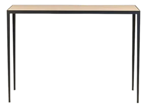 'Étude' Wrought Iron and Honed Cream Limestone Console by Design Frères