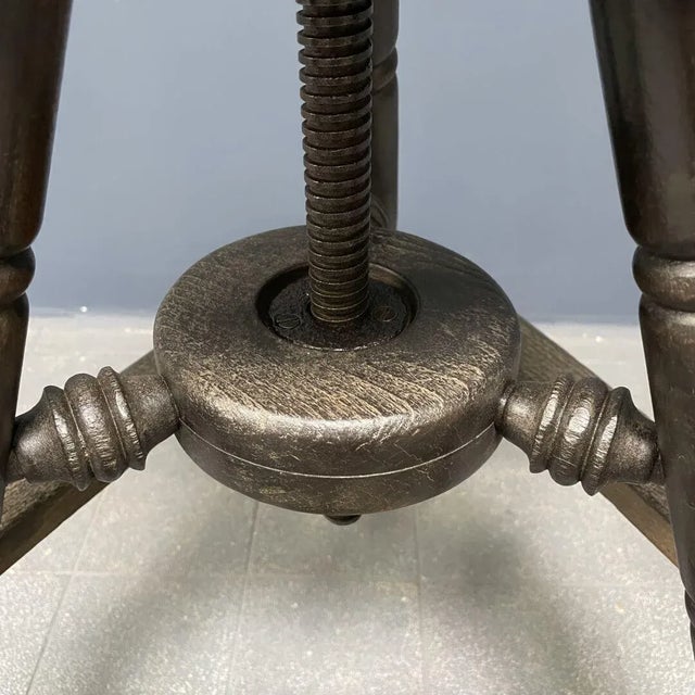 Antique Dark Work Stool with Spindle For Sale - Image 15 of 18