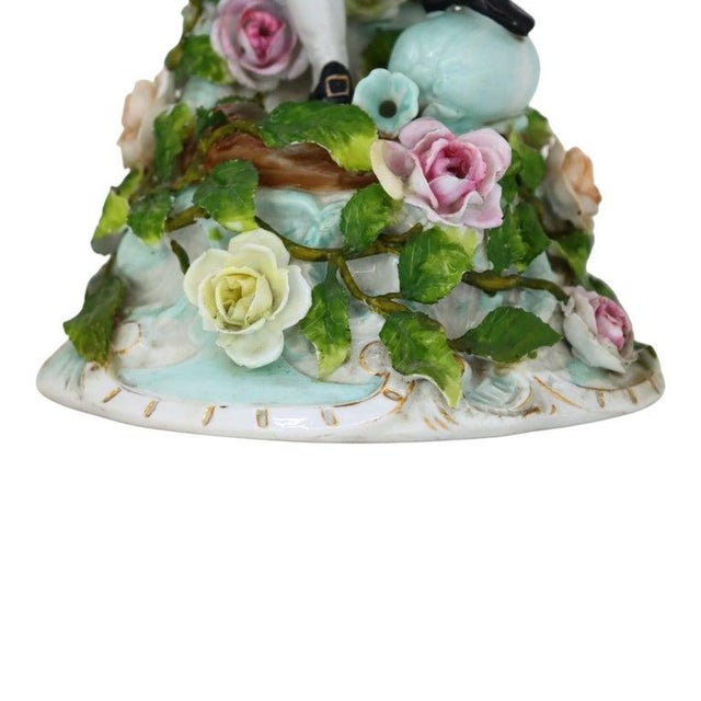 Pair 21" Meissen Style Figural & Floral Porcelain Candelabras C1890 For Sale - Image 11 of 18