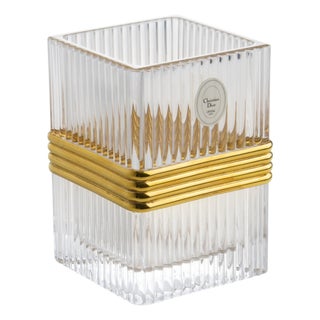Christian Dior Paris Crystal Desk Accessory Pencil Cup, circa 1990 For Sale