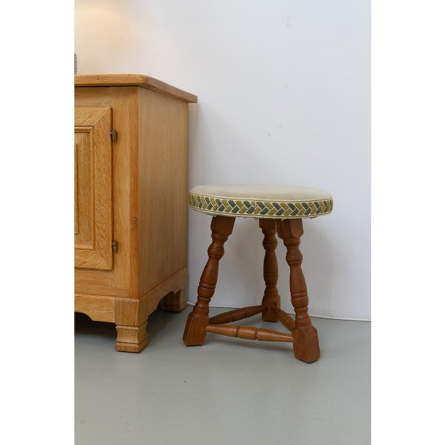 Mid-Century Modern Mid-Century Danish Oak Tripod Stool, 1950s For Sale - Image 3 of 18